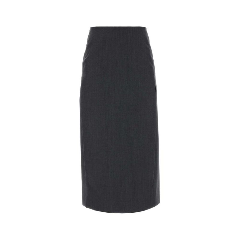 Jil Sander Women Dark Grey Wool Blend Skirt